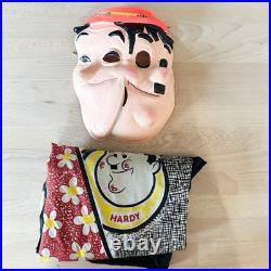 Vintage Ben Cooper Laurel Hardy Costume Child Double Face Mask 1966 Larry Harmon
