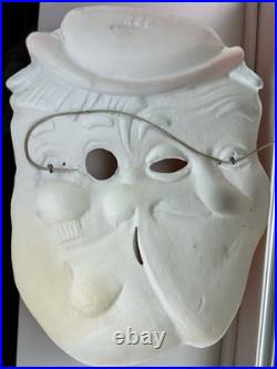 Vintage Ben Cooper Laurel Hardy Costume Child Double Face Mask 1966 Larry Harmon