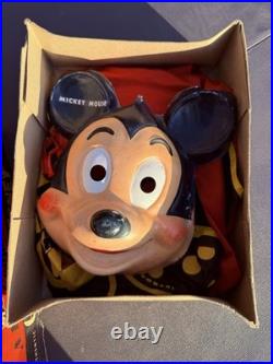 Vintage Ben Cooper Mickey Mouse Costume w Mask Box Disney Halloween 60s