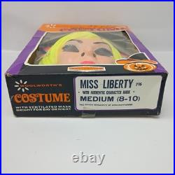 Vintage Ben Cooper Miss Liberty Woolworths Halloween Mask Rare In Box