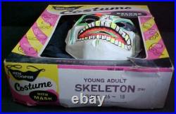Vintage Ben Cooper Skull Skeleton Costume 1960's Halloween Costume UNUSED
