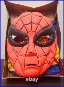 Vintage Ben Cooper Spider-Man Mask Costume Box 1960s Original Halloween Marvel