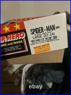 Vintage Ben Cooper Spider-Man Vinyl. Costume Mask Box 1978 Halloween Marvel 1970s