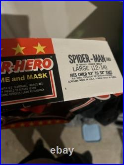 Vintage Ben Cooper Spider-Man Vinyl. Costume Mask Box 1978 Halloween Marvel 1970s