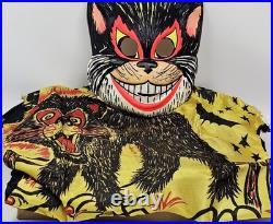 Vintage Ben Cooper Spook Town Cat Halloween Costume with Mask & Box 1960s Size S