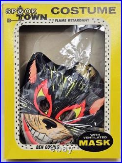 Vintage Ben Cooper Spook Town Cat Halloween Costume with Mask & Box 1960s Size S
