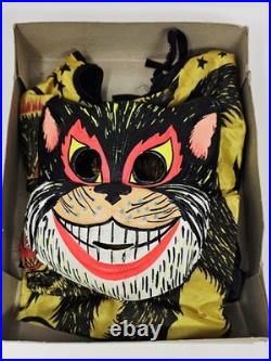 Vintage Ben Cooper Spook Town Cat Halloween Costume with Mask & Box 1960s Size S