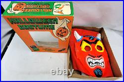 Vintage Bland Charnas Costume Devil Mask Medium Child Ayr-Way in Box