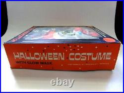 Vintage Bland Charnas Glow Mask Clown Halloween Costume, Orig Box 1950s Sz 12-14