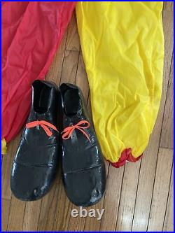 Vintage Clown Costume Circa 1970s Two Hats and Oversized Shoes Costume Shoelaces
