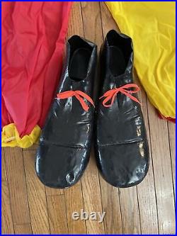 Vintage Clown Costume Circa 1970s Two Hats and Oversized Shoes Costume Shoelaces