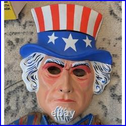 Vintage Collegeville Costume Uncle Sam Halloween Mask And Outfit USA Read