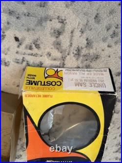 Vintage Collegeville Costume Uncle Sam Halloween Mask And Outfit USA Read