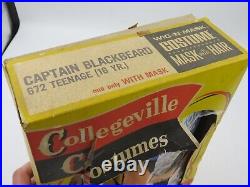 Vintage Collegeville Costumes Captain Blackbeard Mask & Outfit with Box RARE