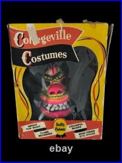 Vintage Collegeville Hairy Gorilla Halloween Costume Mask Wig Boxed 1960s