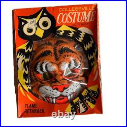 Vintage Collegeville Halloween Costume and Mask Tiger Medium (8-10) 1970's