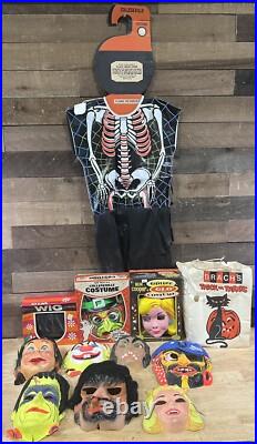 Vintage Collegeville Halloween Mask Costume Collection With Hanger