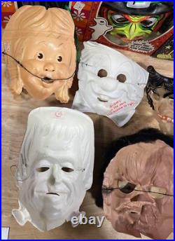 Vintage Collegeville Halloween Mask Costume Collection With Hanger