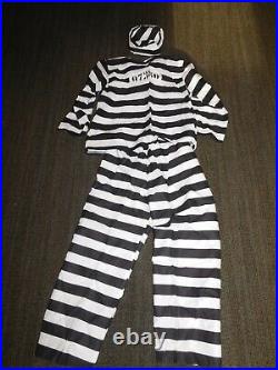 Vintage Collegeville Halloween Party Costume Convict Adult Med 38-40 In Box