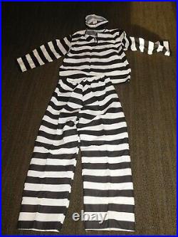 Vintage Collegeville Halloween Party Costume Convict Adult Med 38-40 In Box