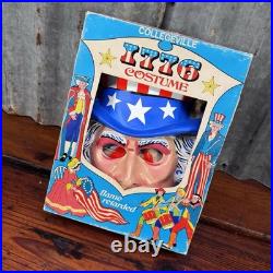 Vintage Collegeville UNCLE SAM 1776 HALLOWEEN COSTUME Mask & Outfit US Army USA