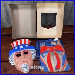 Vintage Collegeville UNCLE SAM 1776 HALLOWEEN COSTUME Mask & Outfit US Army USA