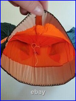 Vintage Dennison Crepe Paper Hat, Orange Leaf Face, Great Condition