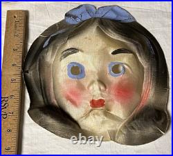 Vintage Disney Snow White Linen Cheesecloth Painted Halloween Mask RARE
