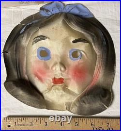 Vintage Disney Snow White Linen Cheesecloth Painted Halloween Mask RARE