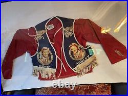 Vintage Framed Pla-Master Annie Oakley Girls Vest/ Shirt Very Good