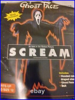 Vintage Ghost Face Scream Movie Complete Costume Fun World Easter Unlimited 1997