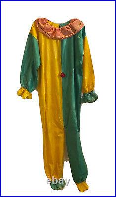 Vintage Green Yellow Clown Halloween Costume