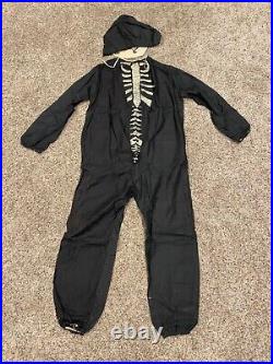 Vintage Halco Halloween Skeleton Costume withMask, Cloth, Kid Size