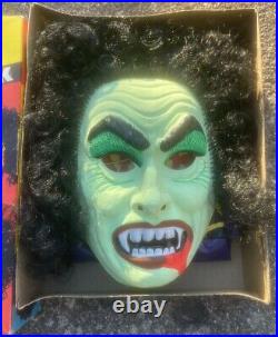 Vintage Halloween Ben Cooper Costume Dracula Hairy Scary Mask & Box Child Small