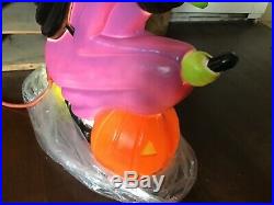 Vintage Halloween Plastic Blowmold Blow Mold Witch Union Featherstone WithLight