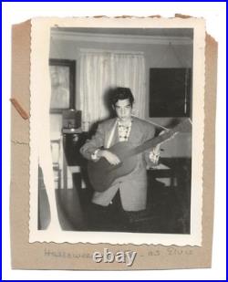 Vintage Halloween photo, Kid dressed up as ELVIS PRESLEY In 1956