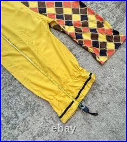 Vintage Handmade Adult Clown Jester Costume Harlequin Jumpsuit Hat Halloween