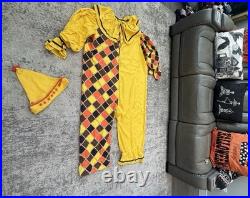 Vintage Handmade Adult Clown Jester Costume Harlequin Jumpsuit Hat Halloween Vintage Handmade Adult Clown Jester Costume Harlequin Jumpsuit Hat Halloween