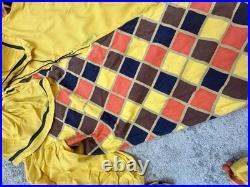 Vintage Handmade Adult Clown Jester Costume Harlequin Jumpsuit Hat Halloween
