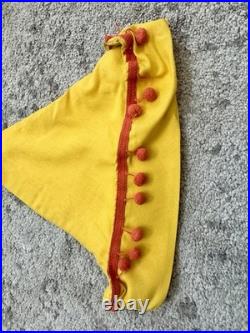 Vintage Handmade Adult Clown Jester Costume Harlequin Jumpsuit Hat Halloween