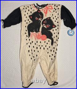 Vintage Handmade Halloween Child's Black Cat Pumpkin Costume Suit