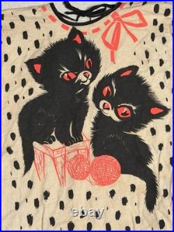 Vintage Handmade Halloween Child's Black Cat Pumpkin Costume Suit