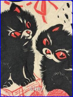 Vintage Handmade Halloween Child's Black Cat Pumpkin Costume Suit