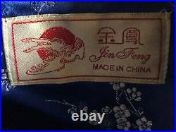 Vintage JIn Feng Blue Silk Chinese Blouse Shirt + Pants Halloween Costume