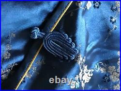 Vintage JIn Feng Blue Silk Chinese Blouse Shirt + Pants Halloween Costume