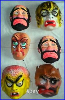 Vintage Lot Of 6 Halloween Mask Topstone