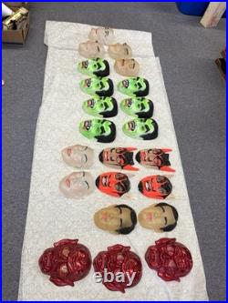 Vintage Lot of 22 Halloween Masks 1960-80s Personalities, Dracula, Devil, Geisha