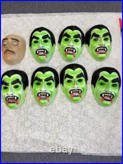 Vintage Lot of 22 Halloween Masks 1960-80s Personalities, Dracula, Devil, Geisha