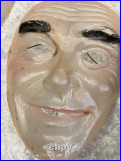 Vintage Lot of 22 Halloween Masks 1960-80s Personalities, Dracula, Devil, Geisha