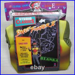 Vintage NOS 1991 Street Fighter 2 Blanka Collegeville Halloween Mask & Outfit